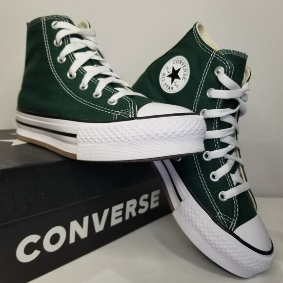 Converse CTAS Eva Lift Hi Tops  Women's 5.5 Green A09291F NWT - Picture 1 of 10